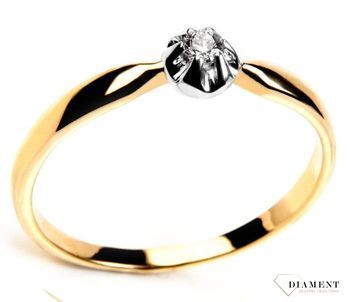 Pierścionek złoty DIAMENT 585, diamenty z diamentami 0660027085 HSI wykonany ze złota próby 585.jpg